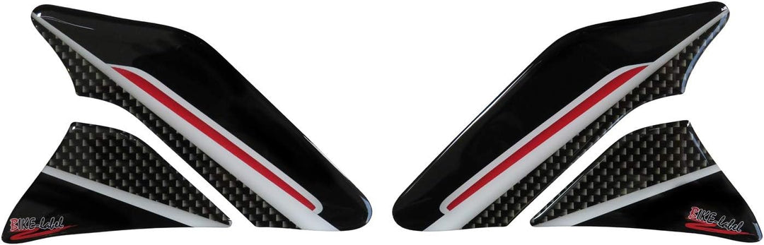 BIKE-label Seitentank Tankpad Carbon Stripes Rot kompatibel für Kawasaki 800143