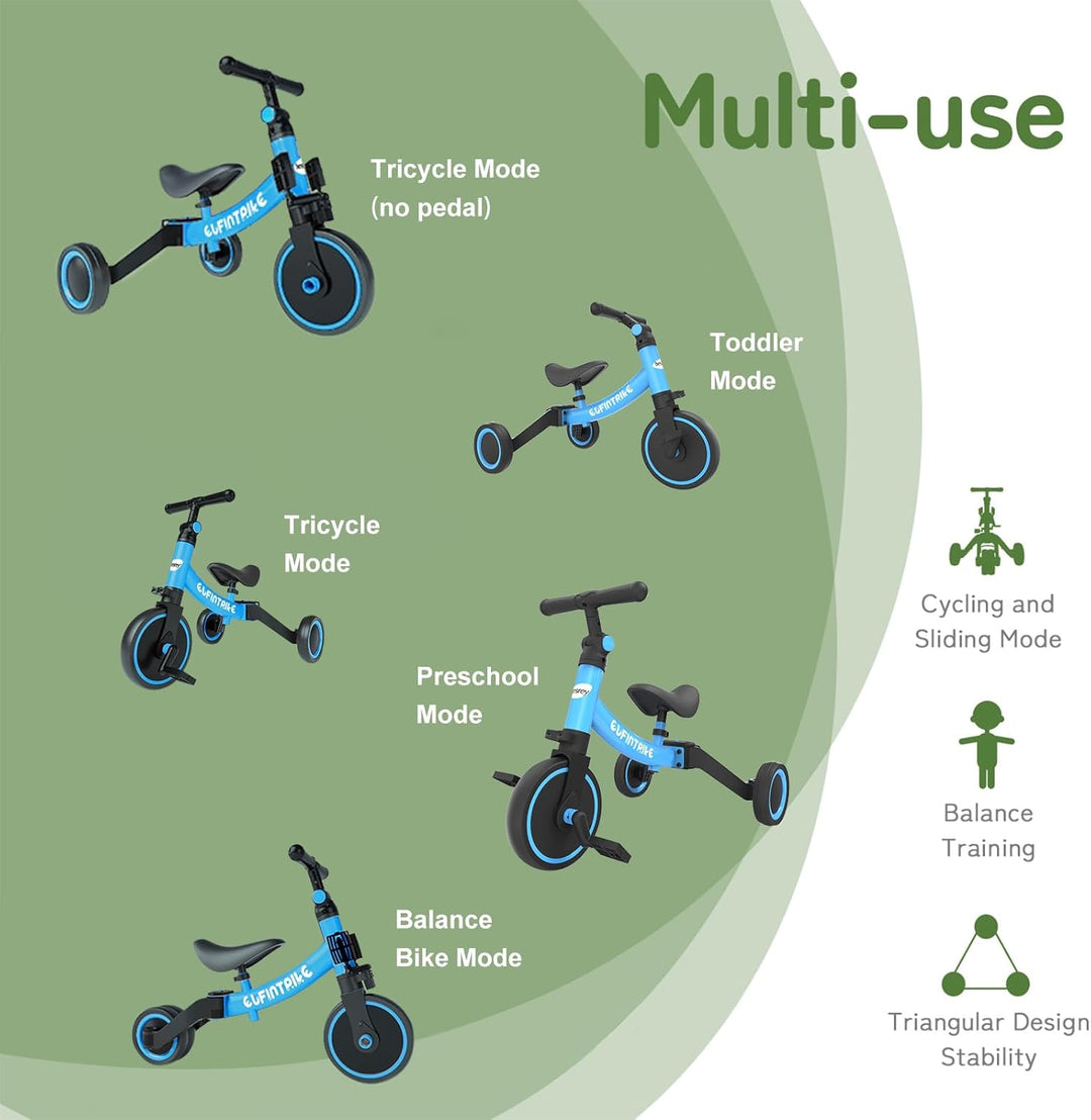 besrey 5 in 1 Laufräder Laufrad Kinderdreirad Dreirad Lauffahrrad Lauflernhilfe für Kinder ab 1 Jahr