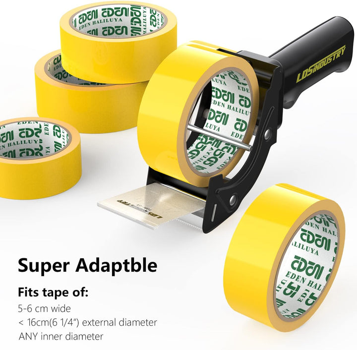 2 Stück Rapid-Ersatz-Packbandabroller mit extra Klinge, 50 mm, leicht, ergonomisch, industriell, str