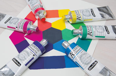 Schmincke - AKADEMIE Gouache, 10 x 60 ml-Tuben, 72 210 097, 10 Tuben feine Gouache im Kartonset, dec