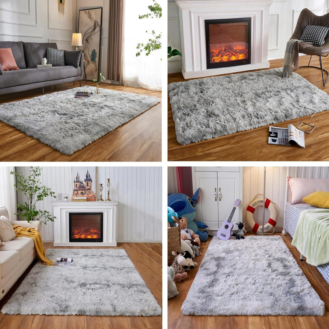 Obundi Teppich, Kinderzimmer Langflor Pflegeleicht Wohnaccessoires Deko Anti-Rutsch (Hellgrau,60×120