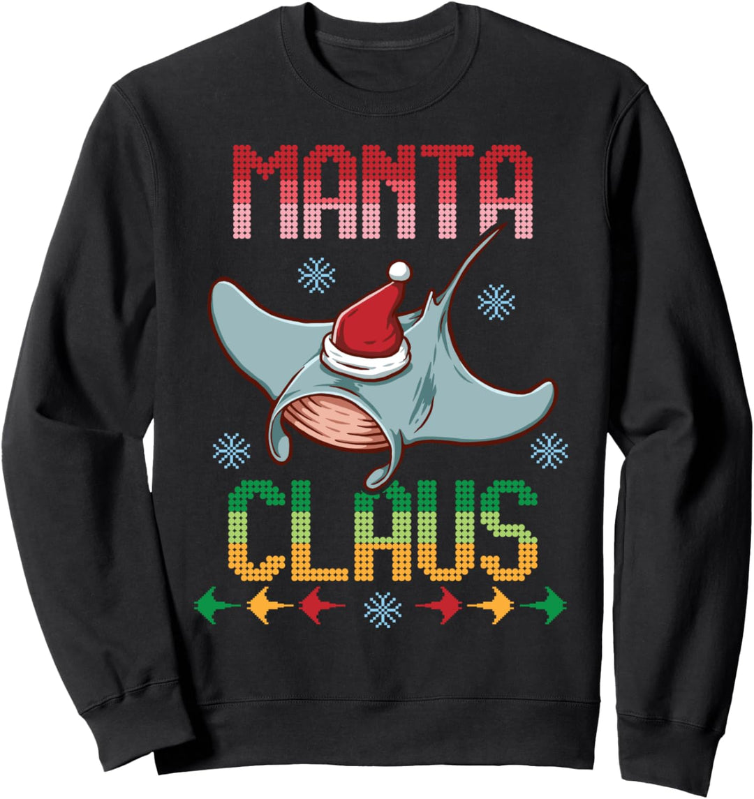 Santa Manta Claus Fisch Ugly Christmas Sweater Weihnachten Sweatshirt
