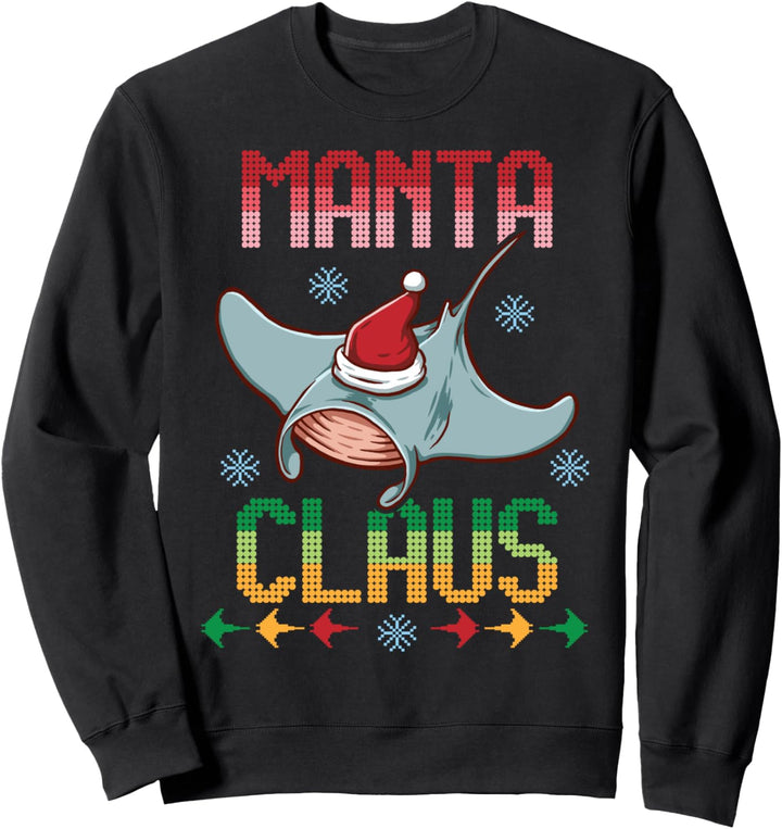 Santa Manta Claus Fisch Ugly Christmas Sweater Weihnachten Sweatshirt