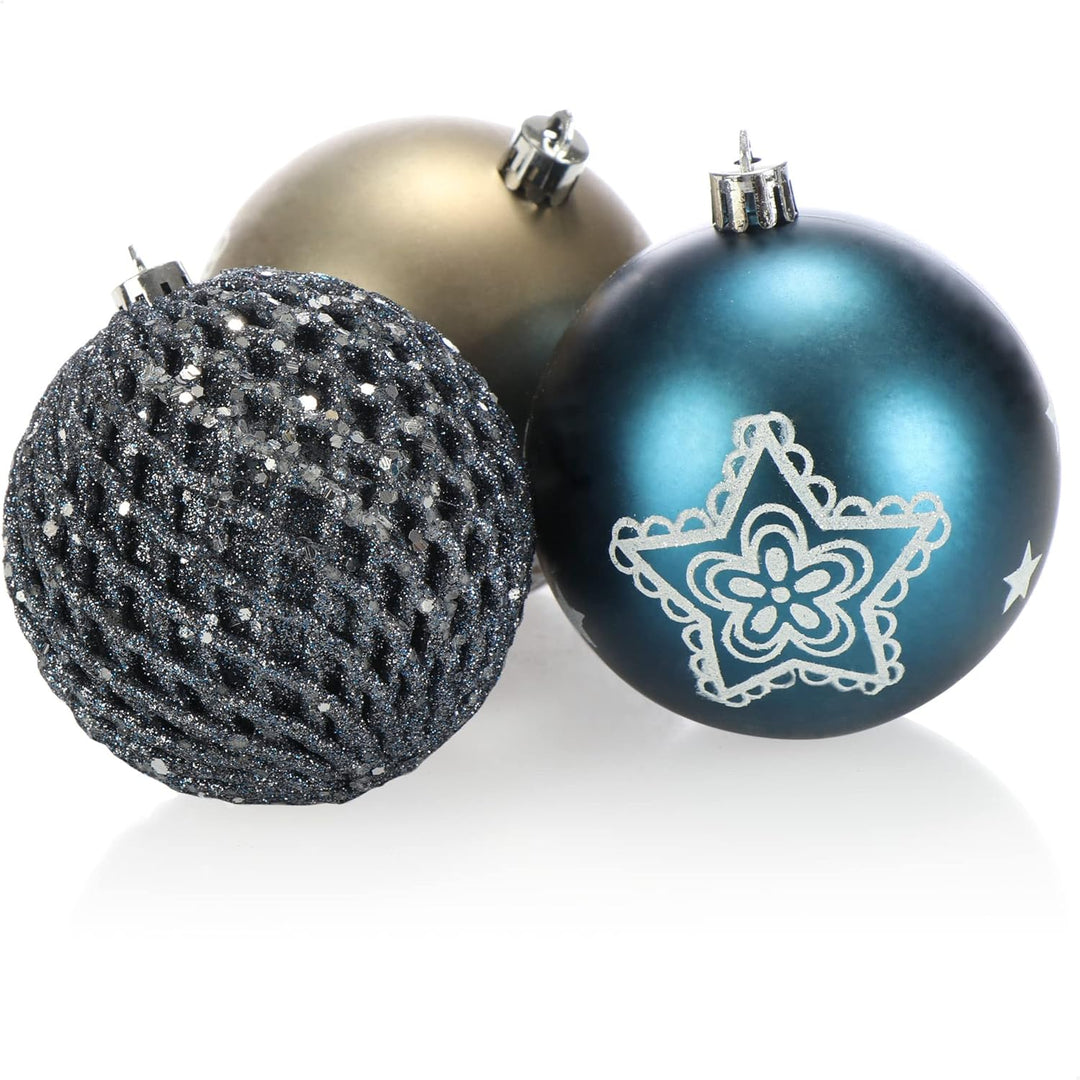 com-four® 18x Weihnachtskugeln, Christbaumkugeln bruchsicher aus Kunststoff für Weihnachten, Baumsch