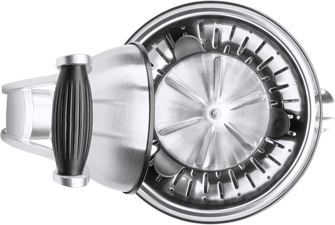 Teesa TSA3011 Elektrische Zitruspresse, Saftpresse mit Griff 130 W / 350 ml Edelstahl, Silber