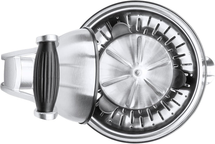 Teesa TSA3011 Elektrische Zitruspresse, Saftpresse mit Griff 130 W / 350 ml Edelstahl, Silber