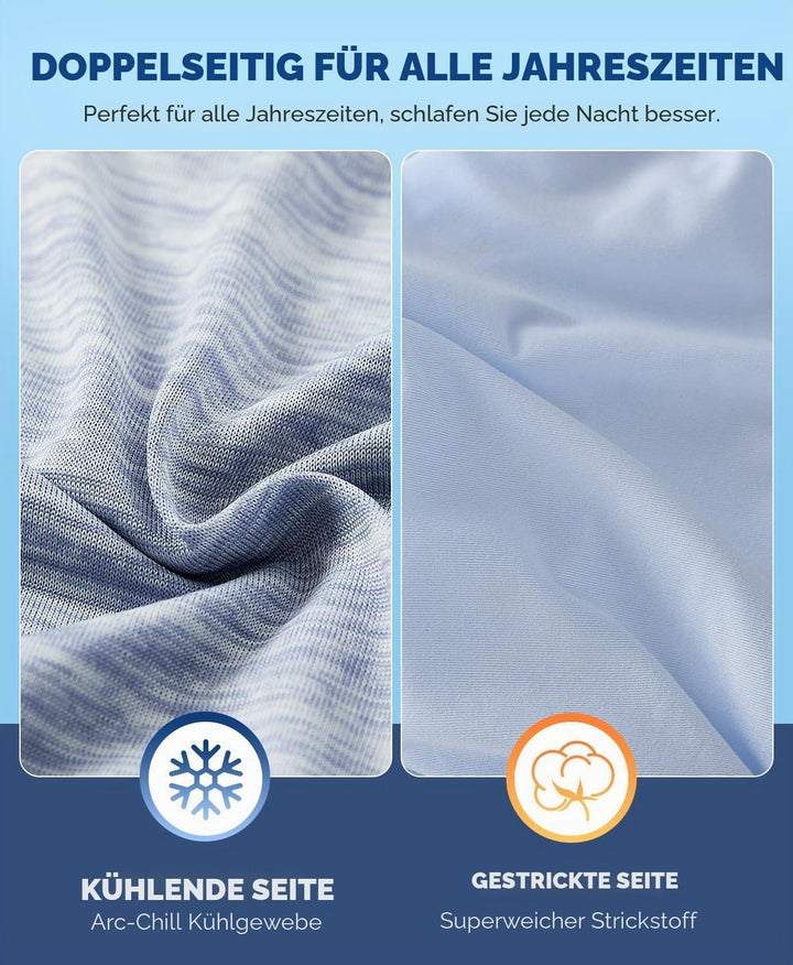 Luxear 2er Kühlender Kissenbezug 50x80cm für Nachtschweiss, Superweiche Kissenhülle, Japanische Arc-