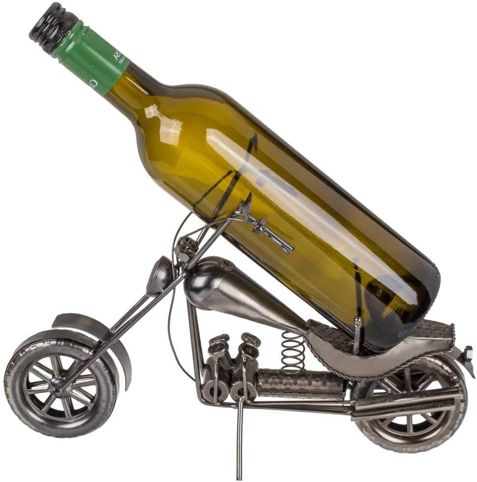 Out of the Blue 71/3192 - Flaschenhalter aus Metall, Motorrad II, ca. 32 x 22 cm, ideal als Deko und