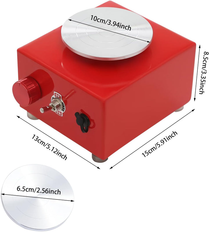 Mini-Töpferscheibe, Elektrische Töpferscheibe Maschine, Metall-Drehteller Töpferscheibe, 2000 U/min