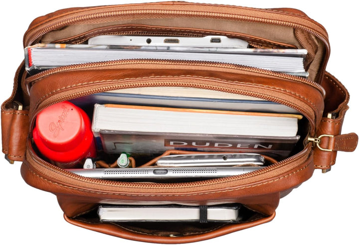 STILORD 'Harry' Vintage Schultertasche Männer Leder für 10,1 Zoll Tablet Umhängetasche DIN A5 Herren