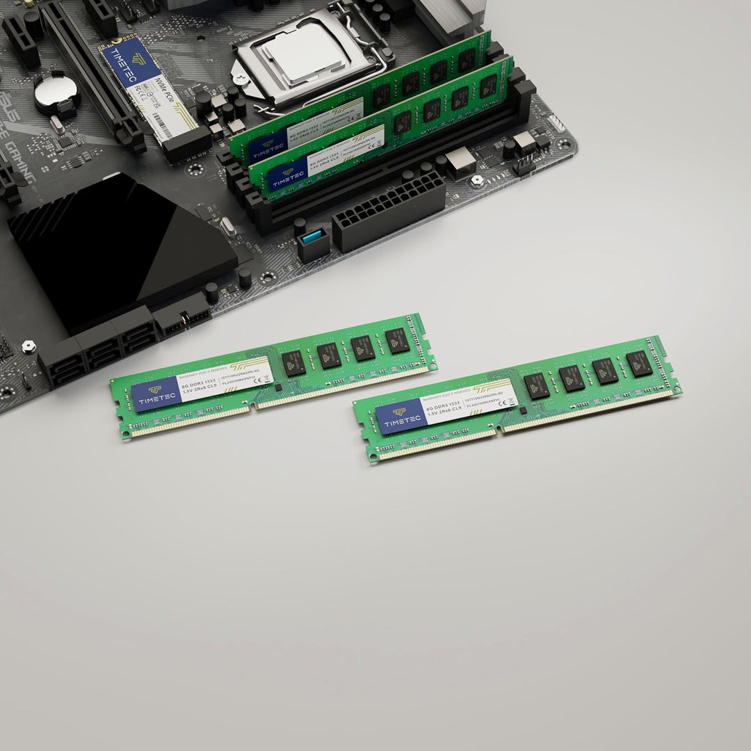 Timetec 8 GB DDR3 1333 MHz PC3-10600 Non-ECC Ungepuffert 1,5 V CL9 2Rx8 Dual Rank 240 Pin UDIMM Desk