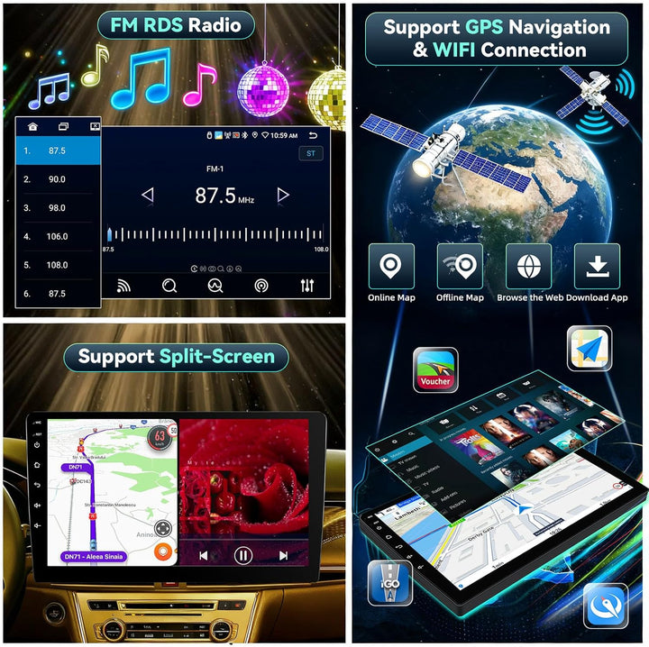 6+128G 8-Kern CAMECHO Android 15 Autoradio für Mercedes Benz B-Class W245 Viano Vito W639 Sprinter,