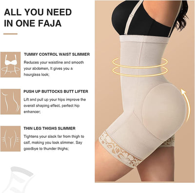 FeelinGirl Miederhose Stark Formend Hohe Taille Shaping Hose Bauchweg für Damen Shapewear mit Abnehm