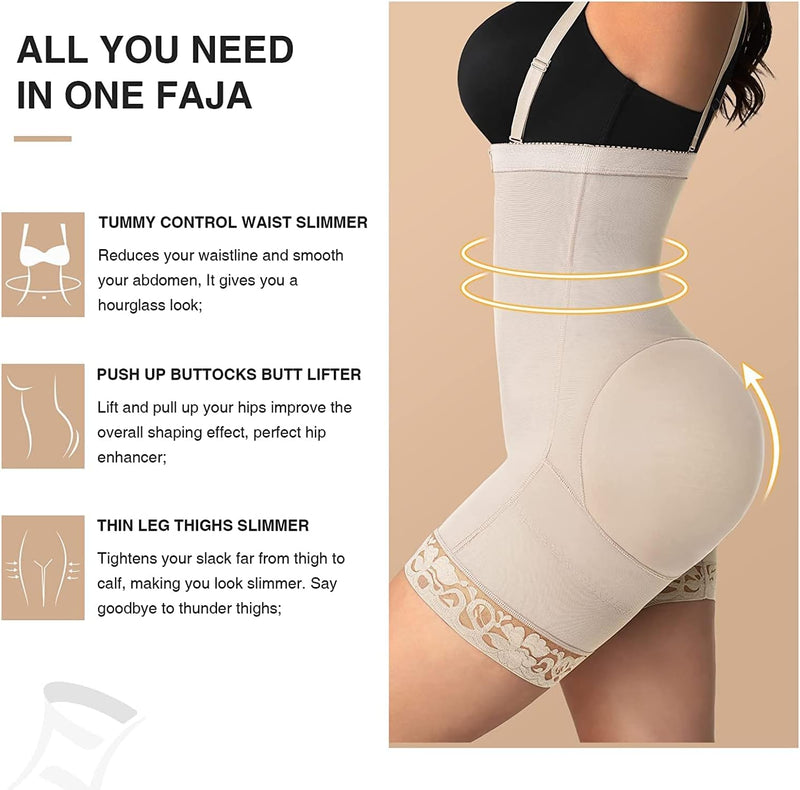 FeelinGirl Miederhose Stark Formend Hohe Taille Shaping Hose Bauchweg für Damen Shapewear mit Abnehm