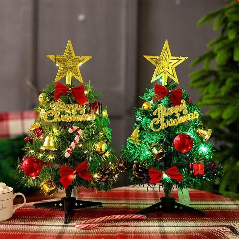 Mini Weihnachtsbaum,Weihnachtsbaum Klein Geschmückt, Künstlicher Tisch Weihnachtsbaum für Weihnachte