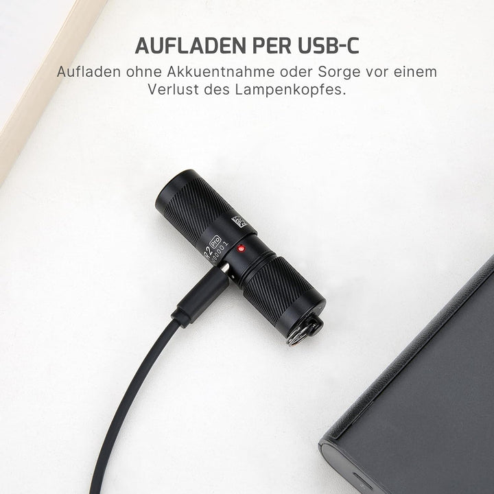 OLIGHT I1R II Pro EOS Mini LED Taschenlampe 180 Lumen Superhelle USB-Aufladbare Taschenlampe Schlüss