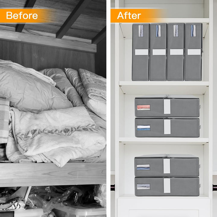 Fixwal 3 Stück Bettwäsche-Organizer-Aufbewahrungsbehälter, faltbare Aufbewahrungsbehälter mit stabil