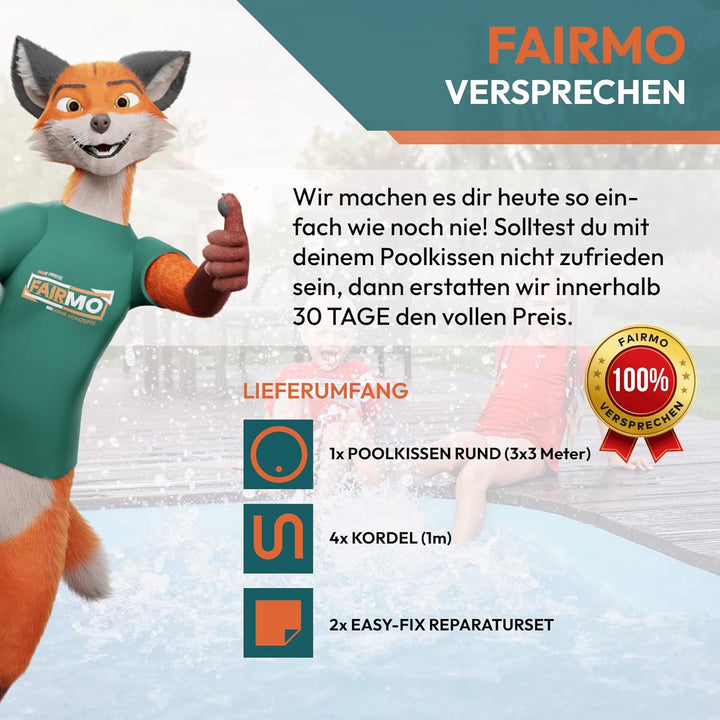 FAIRMO Das ultimative Poolkissen Winter XXL (rund) Luftkissen (4 Meter Durchmesser) für winterfeste
