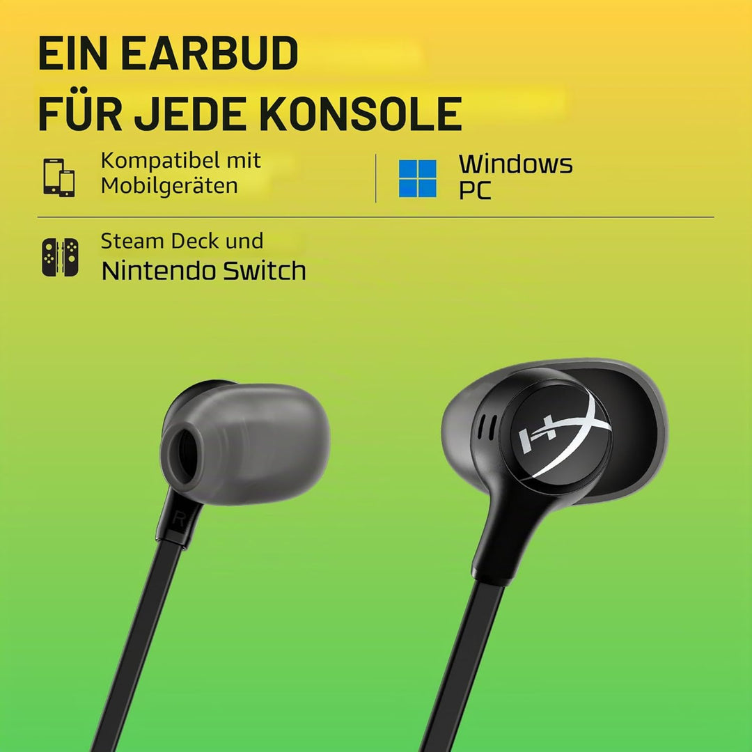 HyperX Cloud Earbuds II Gaming-Ohrhörer mit Mikrofon, Schwarz, Schwarz