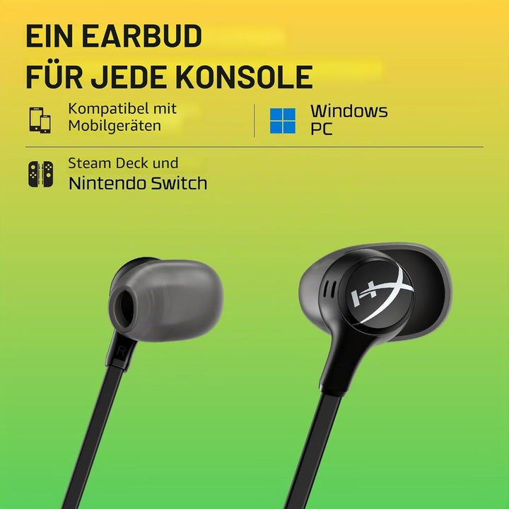 HyperX Cloud Earbuds II Gaming-Ohrhörer mit Mikrofon, Schwarz, Schwarz
