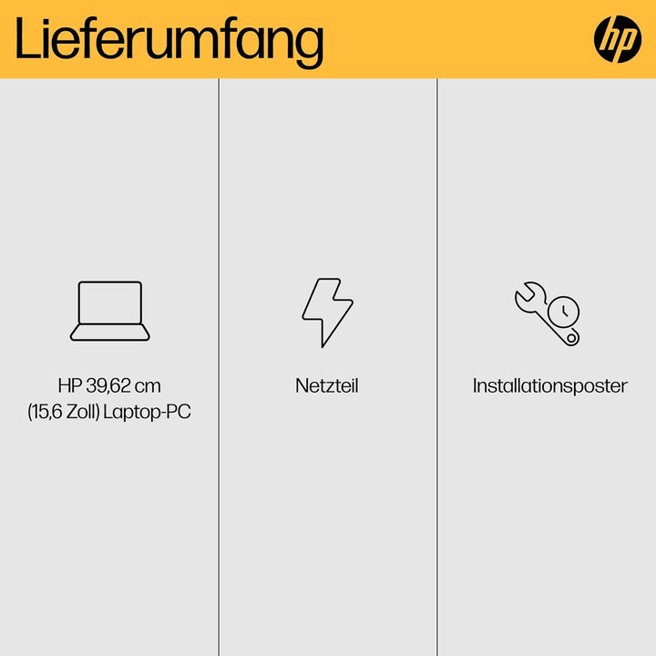 HP Laptop, 15,6" FHD Display, AMD Ryzen 5 7520U, 16 GB DDR5 RAM, 512 GB SSD, AMD Radeon-Grafik, Wind