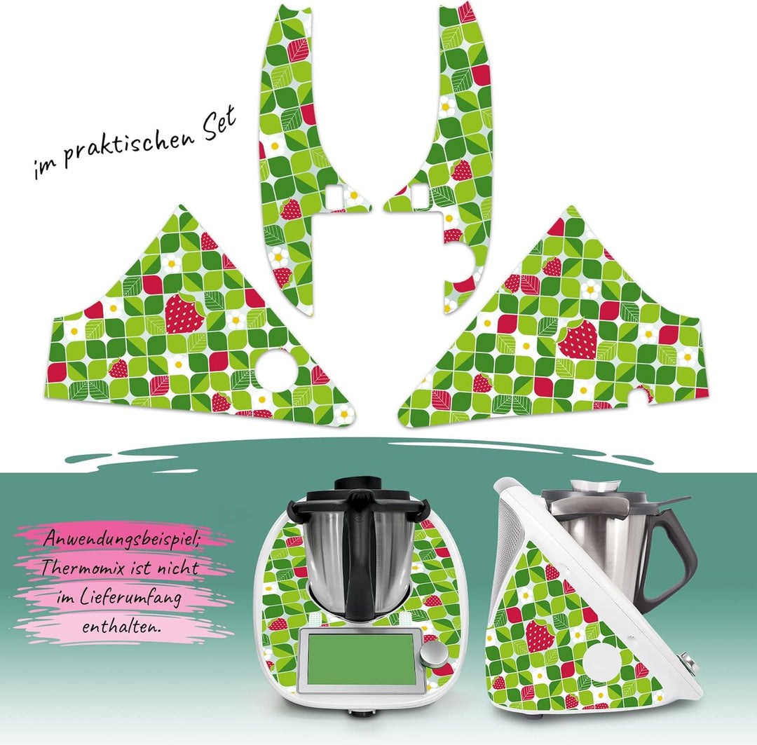 Deko Schutz Aufkleber kompatibel mit Küchenmaschine Thermomix TM6 Design Sticker Klebefolie Zubehör