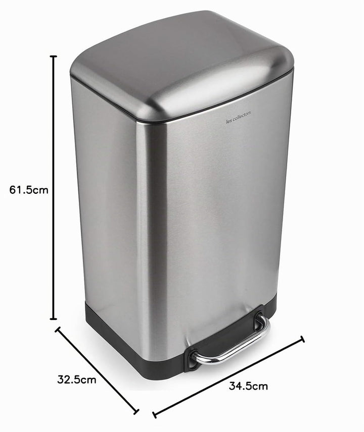 Les Collectors Tret-Mülleimer N°712 / Edelstahl/silber, 30 L/herausnehmbarer Inneneimer/rechteckig,