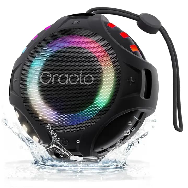 oraolo Bluetooth Lautsprecher Dusche Tragbarer Mini Musikbox | IPX7 Wasserdicht Duschlautsprecher 8H