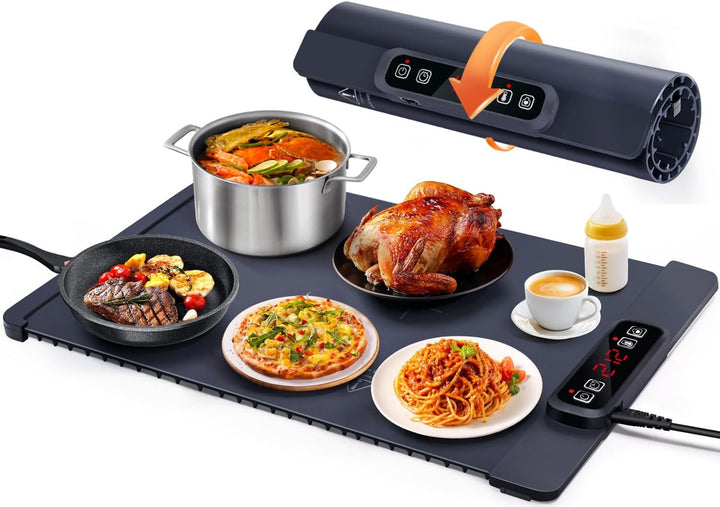 AUTOPkio Warmhalteplatte Elektrisch, Speisenwärmer Wärmeplatte für Speisen Buffetwärmer 5 Temperatur