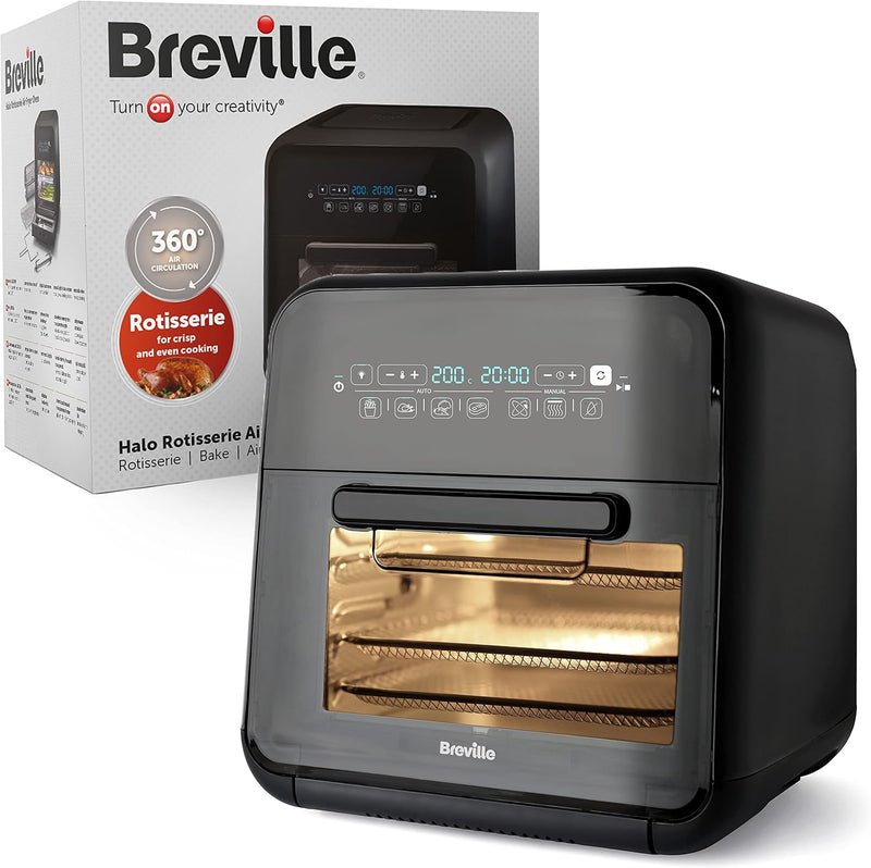 Breville Halo-Heissluftfritteuse mit Grillfunktion | digitale XXL-Heissluftfritteuse | 10 l | Fritti