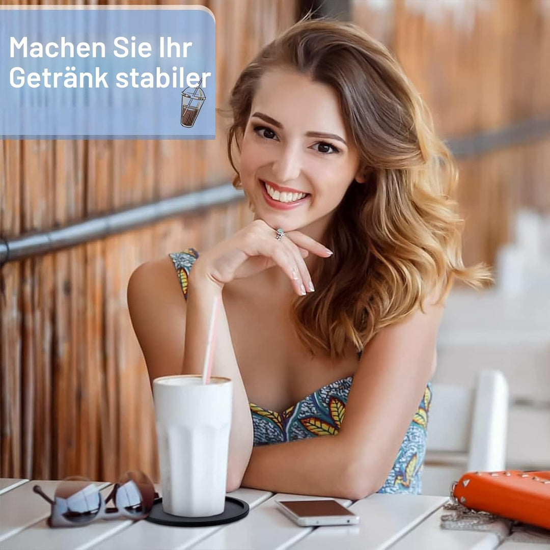 Silikon Untersetzer Rund für Gläser, 12er Set Hitzebeständig und rutschfest Untersetzer, Ungiftiger