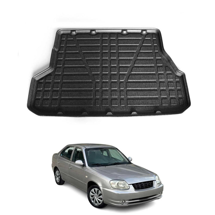 OMAC Kofferraumwanne Laderaumwanne kompatibel mit Hyundai Accent 2005-2011 Stufenheck Gummi TPE