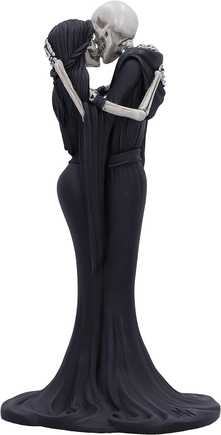 Nemesis Now Eternal Kiss Dekofigur, 24 cm, Kunstharz, Gothic-Hochzeitsgeschenk, Skelett-Kuss-Figur,