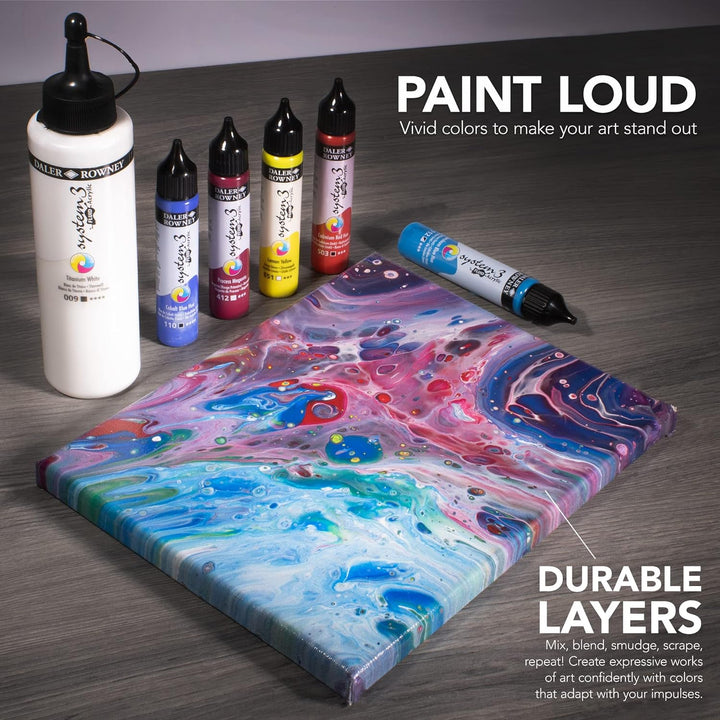 Daler Rowney System3 Acryl-Flüssigkeitsset, 8 x 29,5 ml, bunt