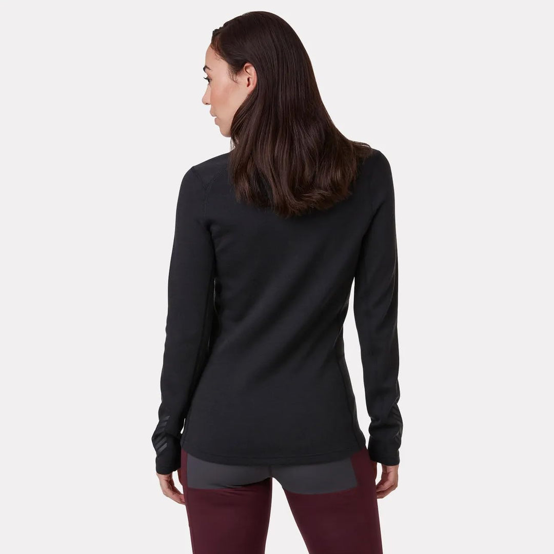 Helly Hansen Damen Lifa Merino Midweight Crew Funktionsshirt XS Schwarz, XS Schwarz