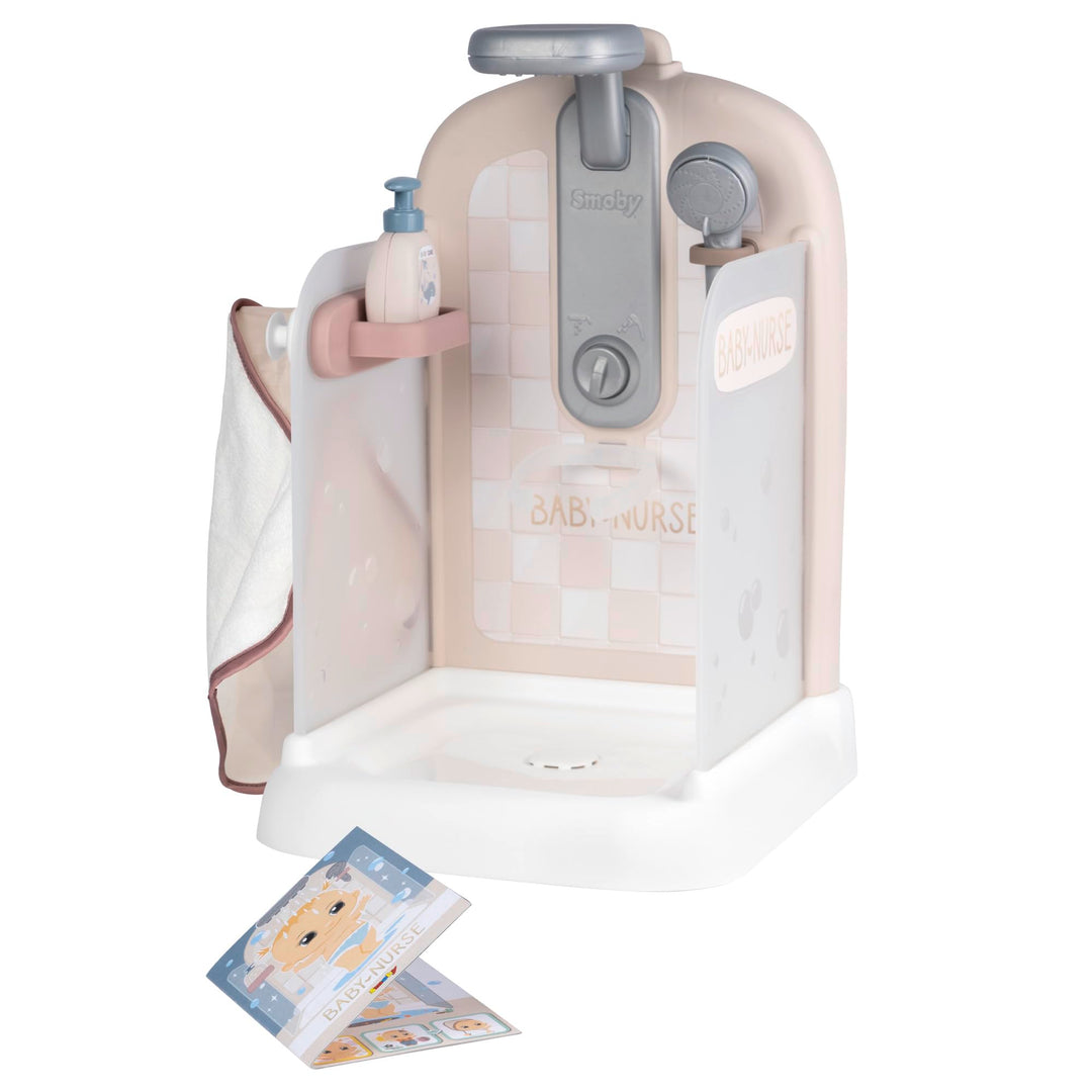 Smoby - Baby Nurse Puppen-Dusche – Duschspass für Puppen – mit Pump-Wasserkreislauf – inkl. Frottee-