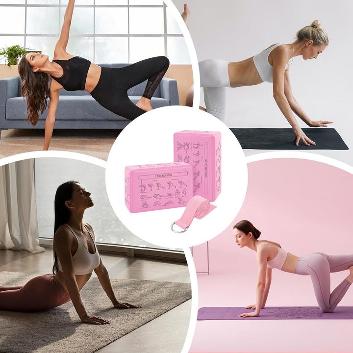 Schaumstoff-Yoga-Blöcke – Set mit hoher Dichte, leichte, weiche und rutschfeste Stützblöcke, verbess