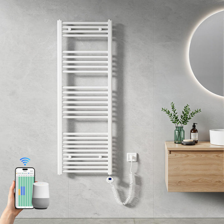 Heilmetz Handtuchheizkörper Elektrisch 1400 x 500 mm, Smart WiFi Thermostat Elektrischer Badheizkörp
