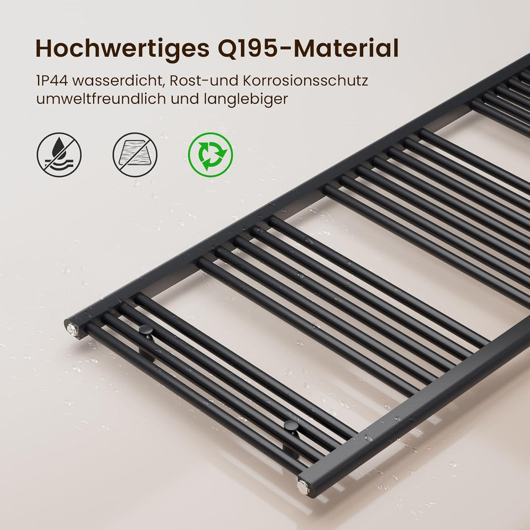 Heilmetz® Badheizkörper Anthrazit Handtuchtrockner Heizung 1600 x 500 mm Bad Heizkörper Handtuchheiz
