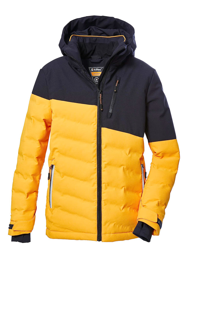 Killtec Jungen Ksw 172 Bys Ski Qltd Jckt Skijacke/Steppjacke mit Kapuze und Schneefang 152 dunkelgel