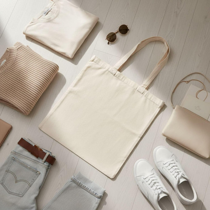 IDEA HOME-25 Stück Baumwolltasche 38x42cm- Jutebeutel Gross - Stoffbeutel Unbedruckt, Personalisieru