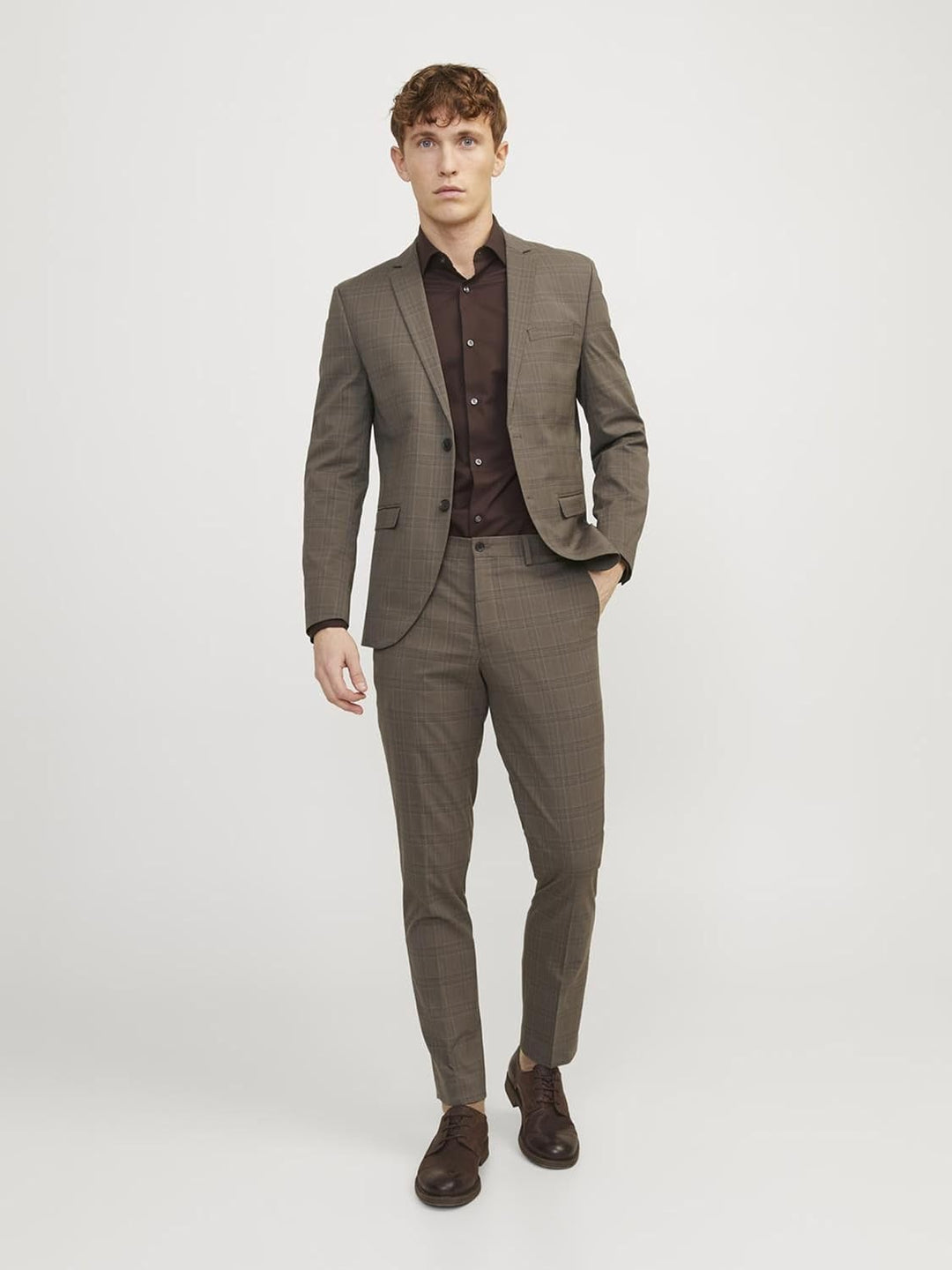 JACK & JONES Herren Jprfranco Check Suit Sn Anzug 52 Falcon/Checks:super Slim Fit, 52 Falcon/Checks: