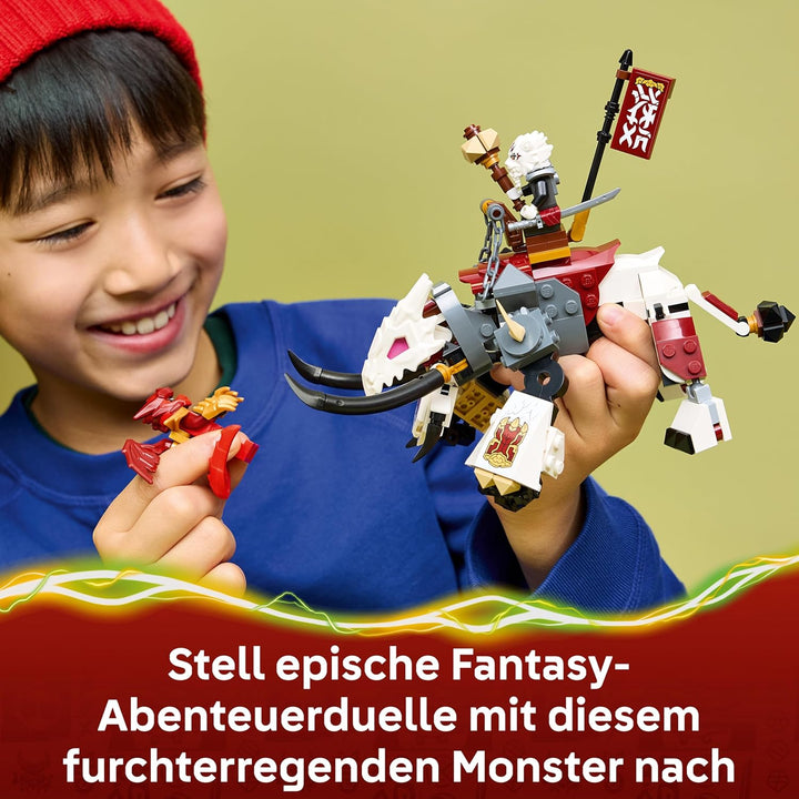 LEGO NINJAGO Zilvar auf seinem Drachentier Grimtak - Ninja Spielzeug mit Actionfigur, 3 Minifiguren