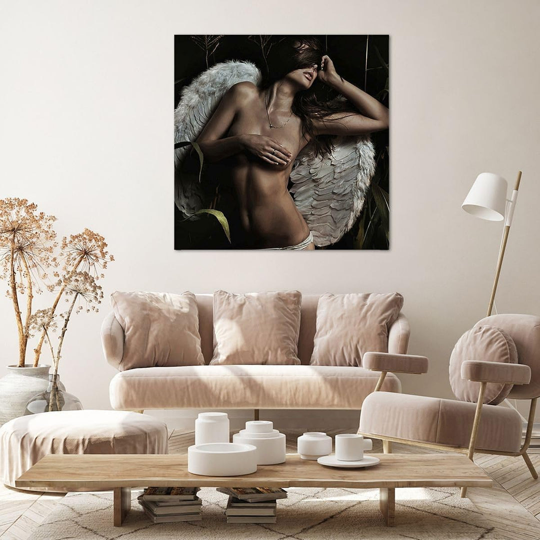 ARTTOR Bilder auf Leinwand 70x70cm Leinwandbild Engel Schönheit Körper Gross Wanddeko Bild Schlafzim