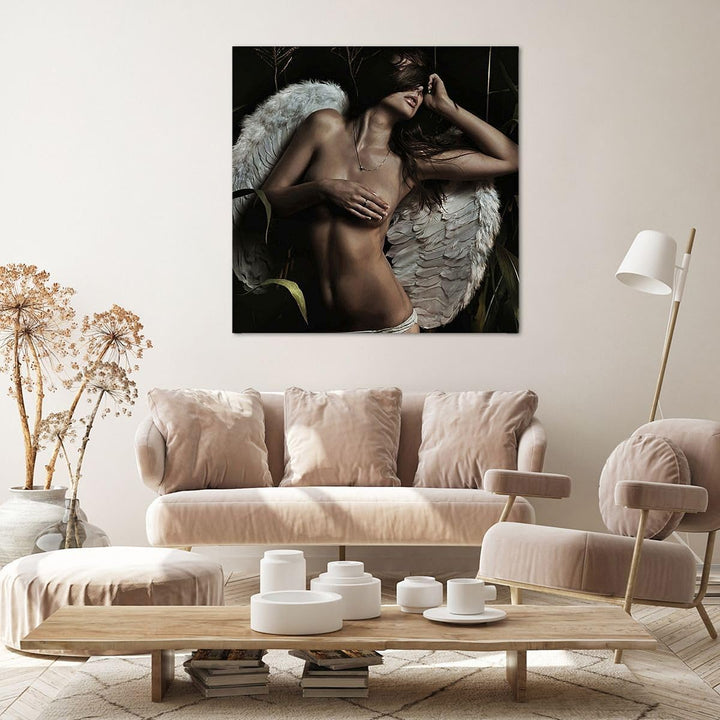 ARTTOR Bilder auf Leinwand 70x70cm Leinwandbild Engel Schönheit Körper Gross Wanddeko Bild Schlafzim