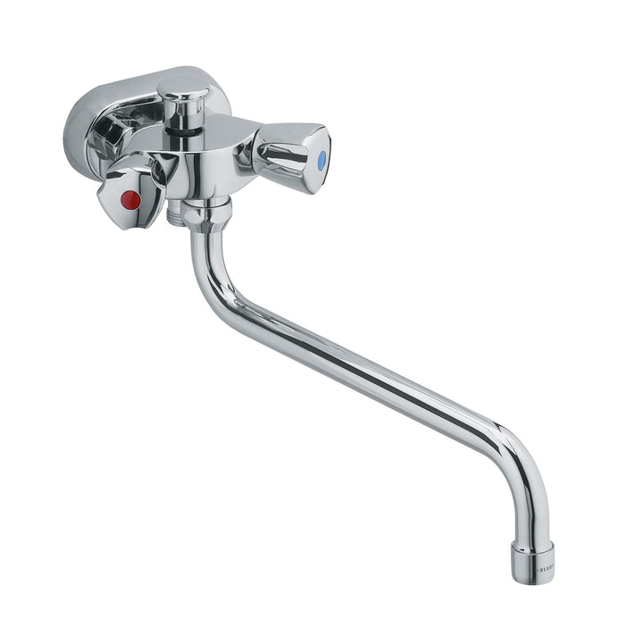 Kludi Wannen und Brausebatterie DN 10,45 mm ohne Grt mit Terralux-Griffen verchromt, 254110515