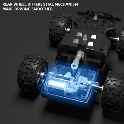 ACAMMZAR AT1 Ferngesteuertes Auto, RC Auto für Jungen 60+min Laufzeit mit 2 Batterien, 2WD 2.4GHz Of