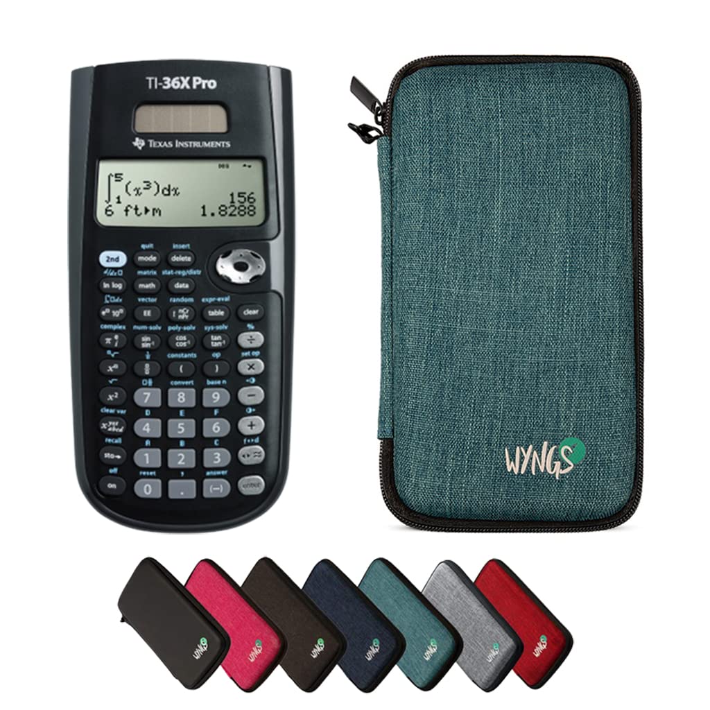 CALCUSO Sparpaket: TI-36X Pro technisch-wissenschaftlicher Taschenrechner + WYNGS Schutztasche türki