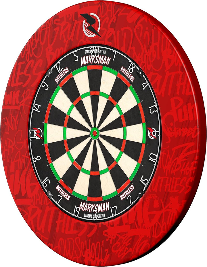 Ruthless Hot Shot Dartscheibe | Endurance Runddraht Sisal Dartscheibe Set inkl. 2 Sets Steeldarts Gr