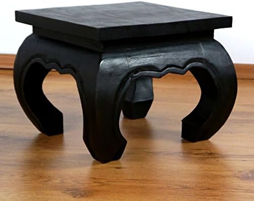 livasia Opiumtisch, Beistelltisch aus Massivholz, Couchtisch, Nachttisch (30cm) 30x30cm, 30x30cm